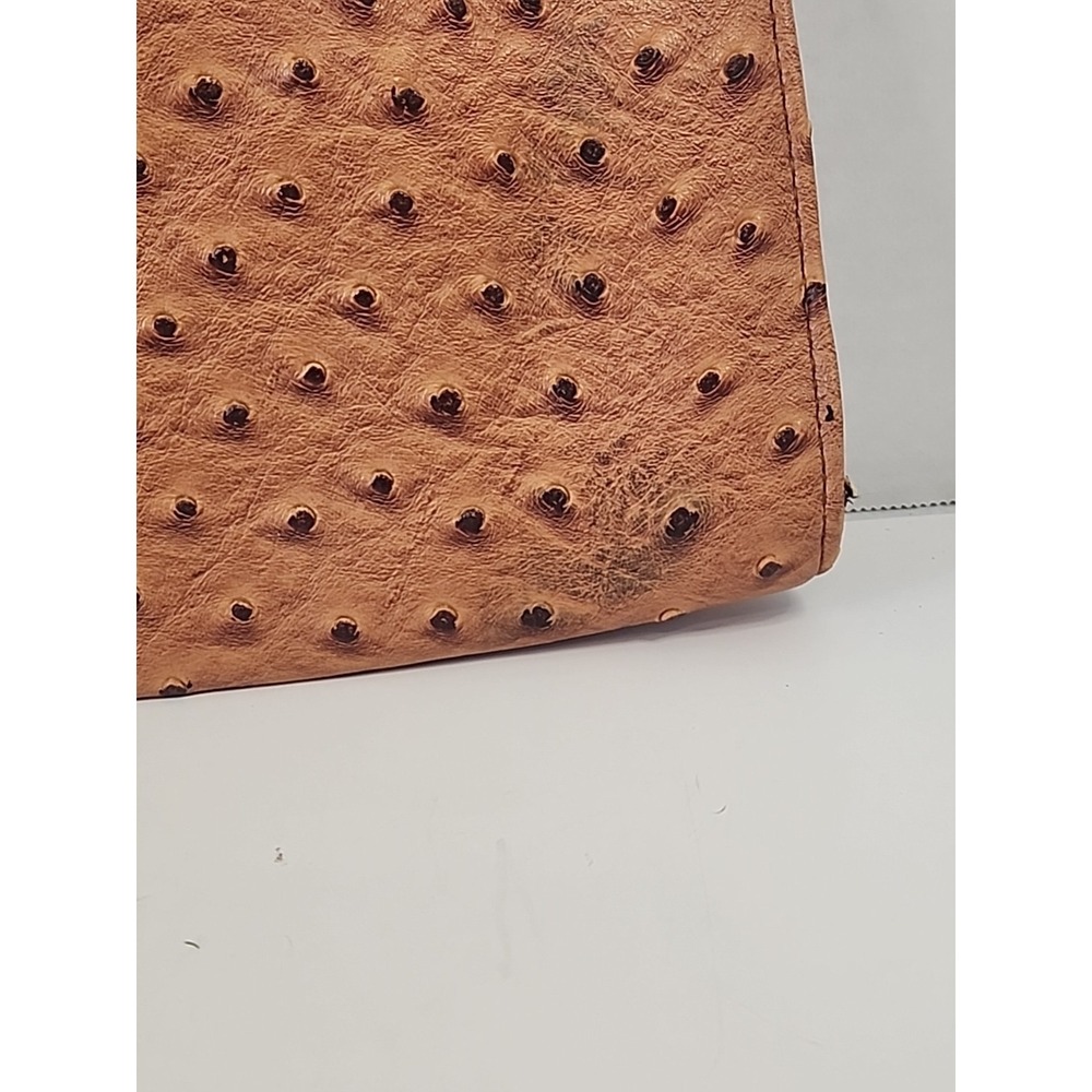 Oversized Faux Ostrich Skin Clutch Purse 9.25" X 14" - Picture 3 of 14